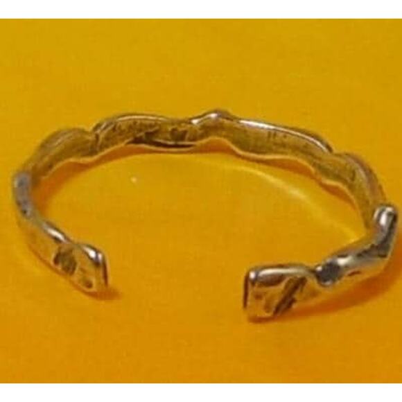 Vintage Sterling Silver Adjustable Wavy Curvy Toe Ring Sexy Beach Foot Jewelry - Picture 3 of 3